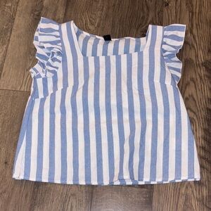 SHEIN Blue and White Striped Blouse
